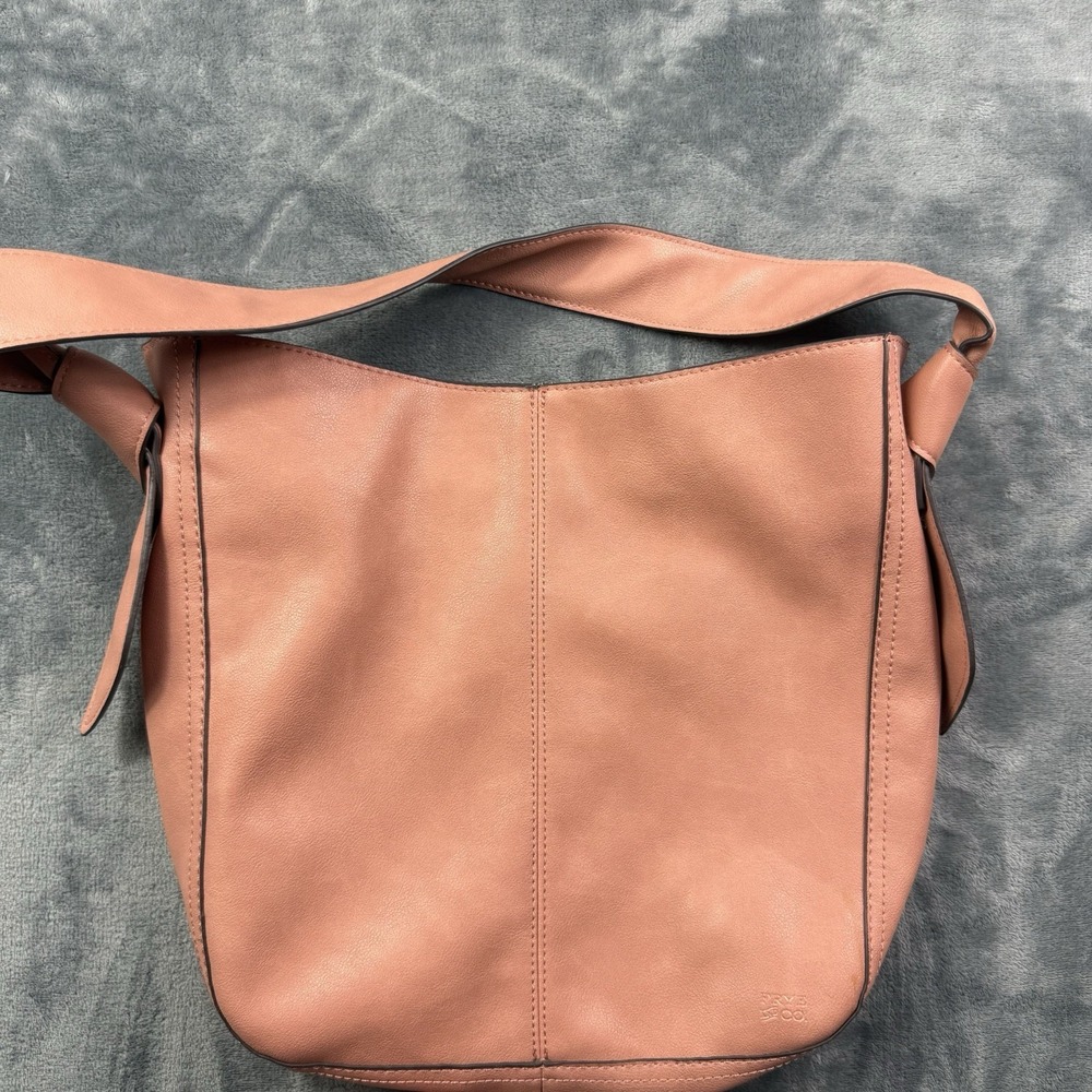 Frye & Co Mauve Pink Faux Leather Slouch Hobo Shoulder Bag Large Purse